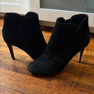 Aldo Black Suede Pointed Toe Ankle Booties